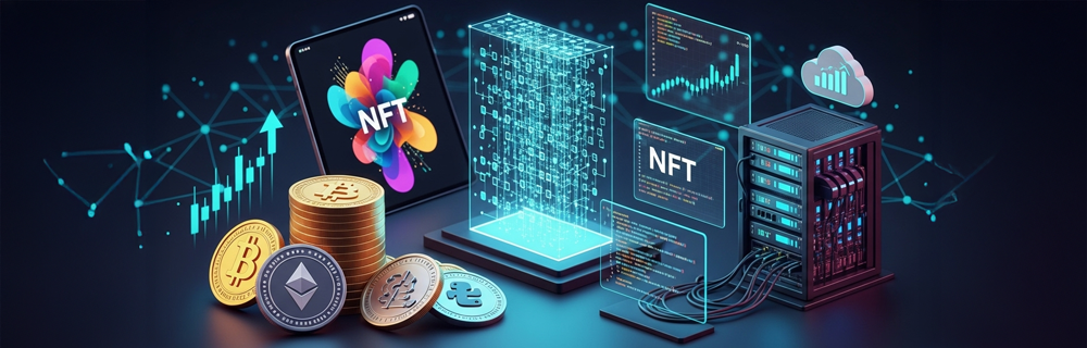 Uma imagem representando os tipos de ativos digitais 