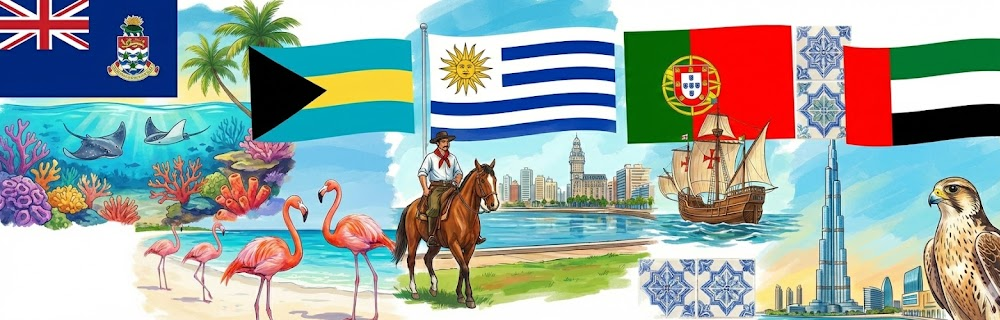 Ilustração de vários países