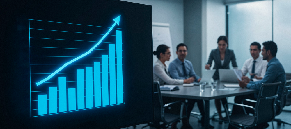 Imagem de um gráfico crescente