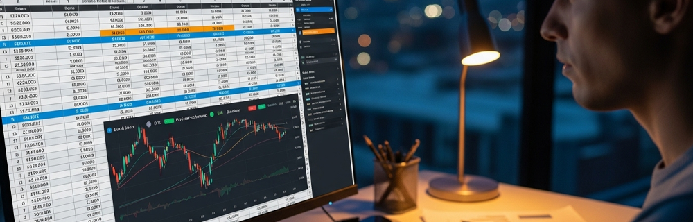 Imagem de uma pessoa analisando um gráfico de ativos digitais