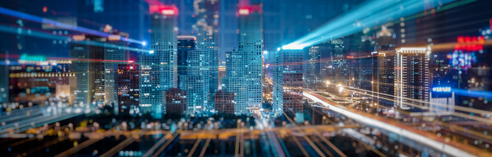 Imagem de uma cidade futurística