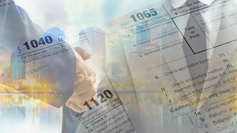 AN IMAGE OF VARIOUS TAX FORMS.