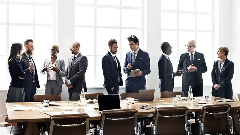 A GROUP OF CPA'S IN A CONFERENCE ROOM.