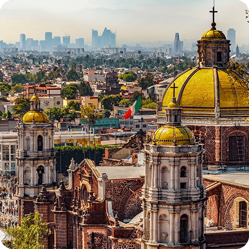 Mexico Buildings, diverse and electric architectural style. Mexico and US trade is about $855.1 billion