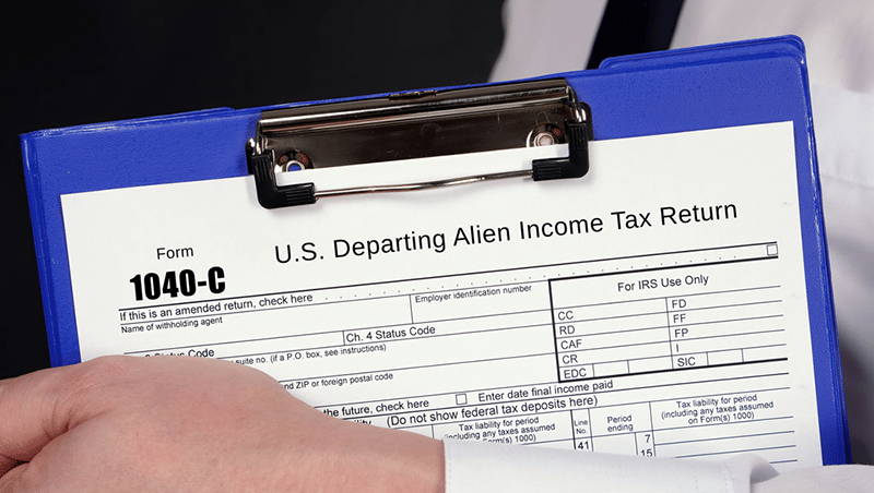 Departing Alien Income Tax Return Form