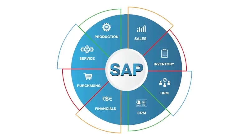 Pie chart showing all SAP modules