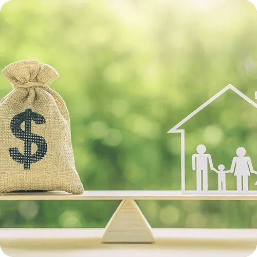 Scale of money and family  symbolizing streamlined procedure amnesty for expats.