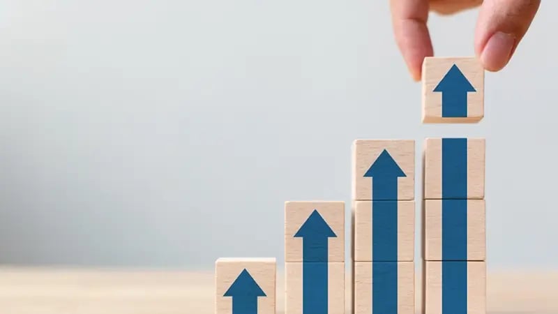 Representação gráfica da alta do mercado de ações