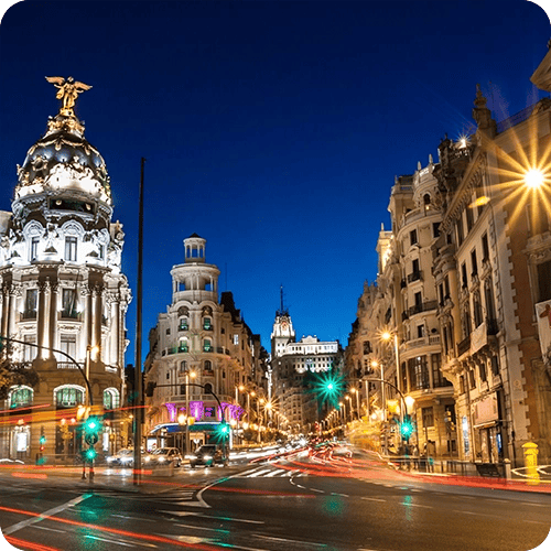 Beautiful architectural buildings in Madrid. Spain a large trade partner with the US