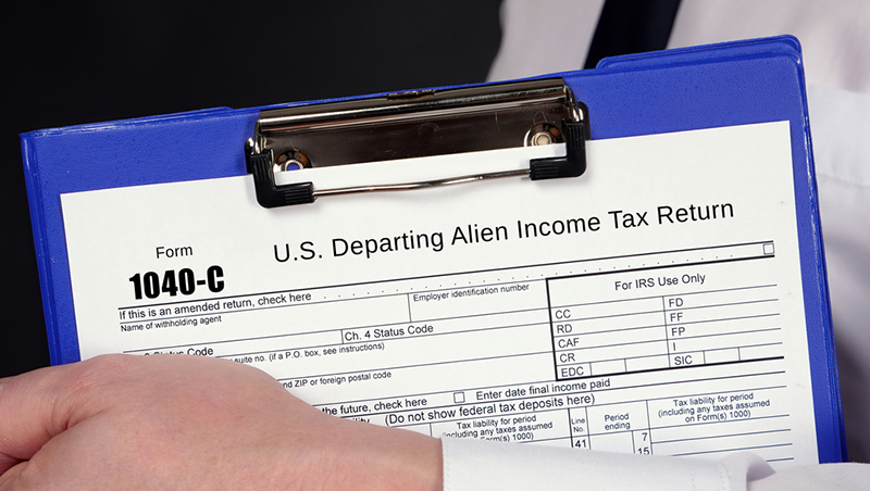 Form 1040-C: U.S. Departing Alien Income Tax Return